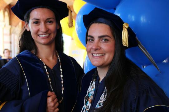 Yve Chavez, left, and Theresa Jean Ambo are the first women of Tongva descent to be awarded Ph.D.s in UCLA's nearly 100-year history. (photo: Christelle Snow/UCLA)