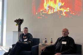 Joseph Erb and John Brown Childs at the Fireside Chat (l-r)