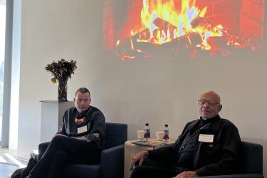 Joseph Erb and John Brown Childs at the Fireside Chat (l-r)