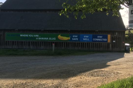Barn sign during shelter-in-place
