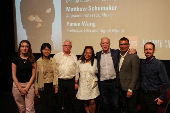 Left to right: Maggie Polyzoides, Yiman Wang, Rick Prelinger, Celine Parreñas Shimizu, Ken Corday, Matthew Schumaker, Benjamin Dorfan